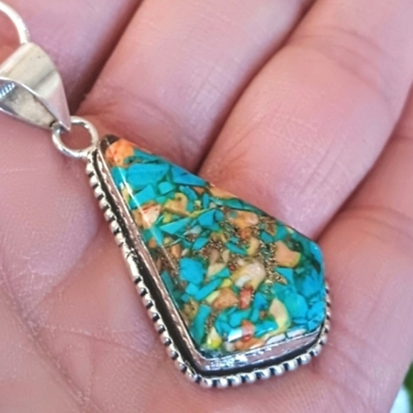 Dreamgems Jewelry - 🏝 Genuine Spiny Oyster Turquoise Gemstone Necklace 925
